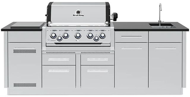 Broil King® Imperial™ 590iE 63" Black Natural Gas Outdoor Kitchen Kit-0
