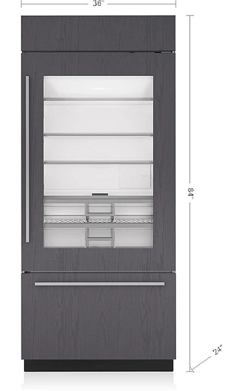 Sub-Zero® Classic Series 36" 20.8 Cu. Ft. Panel Ready Right Hinge Built-In Over and Under Refrigerator/Freezer with Glass Door-3