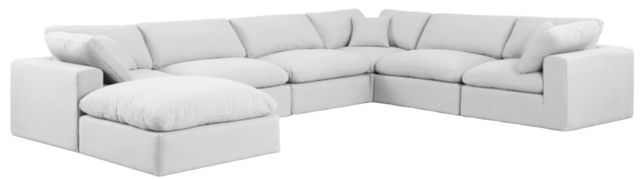 Meridian Furniture Comfy 7-Piece White Sectional-0
