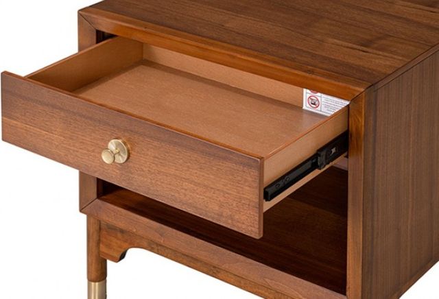 Furniture of America® Hepburne Walnut Nightstand-2