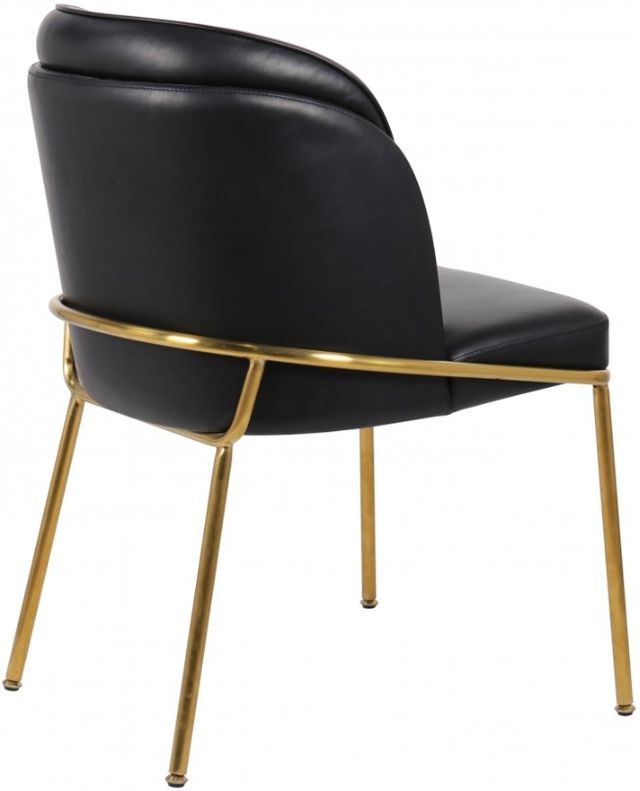 Meridian Furniture Jagger Black/Gold Vegan Leather Dining Side Chair-4
