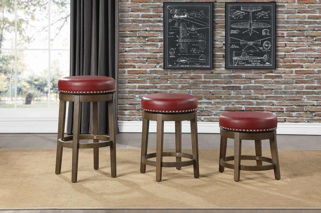 Mazin Furniture Westby Red Round Swivel Stool-1