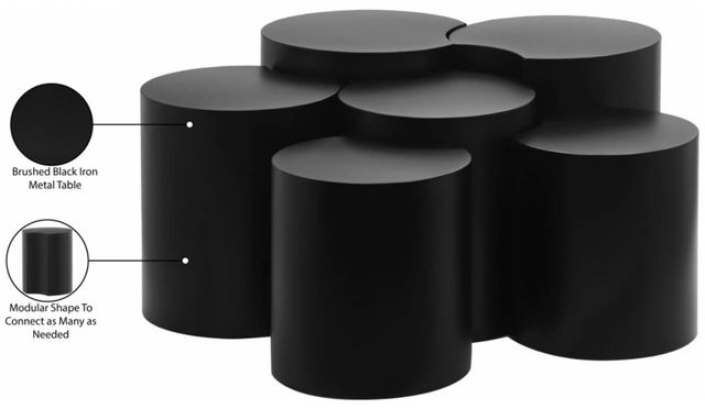 Meridian Furniture Dimple 6-Piece Matte Black Modular Nesting Coffee Table Set-3