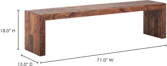 Moe's Home Collection Vintage Light Brown Large Bench-2