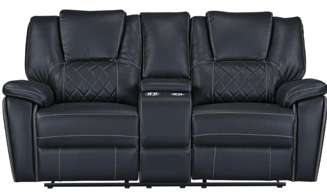 Inspired Home 4036 Diamante Black Manual Reclining Loveseat-2