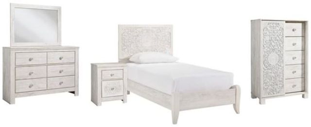 Signature Design by Ashley® Paxberry 4-Piece Whitewash Full Panel Bed Set-0