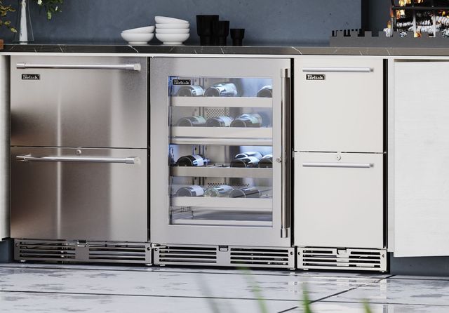 Perlick® Signature Series 5.2 Cu. Ft. Stainless Steel Frame Dual Zone Outdoor Wine Cooler -2