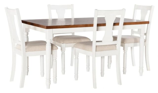 Powell® Willow 5-Piece Beige/Brown/Vanilla White Dining Set-0
