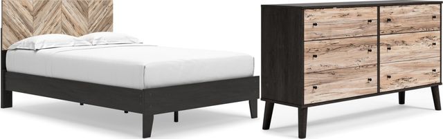 Signature Design by Ashley® Piperton 2-Piece Two-Tone Brown/Black Full Panel Platform Bed Set-0