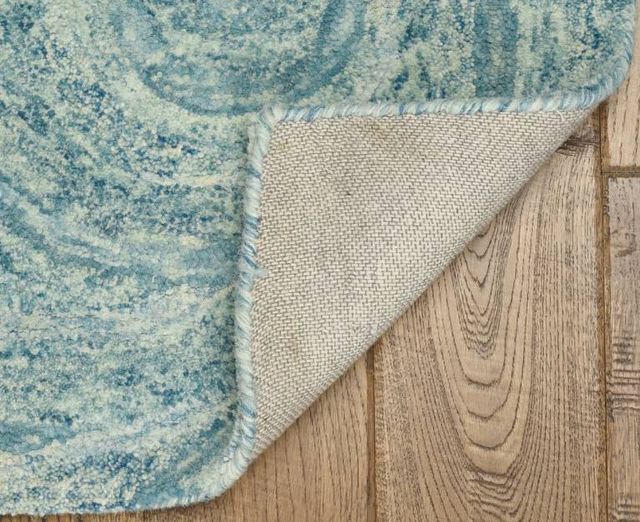 KAS Rugs Serenity Blue Waves 5'x7' Area Rug-1