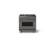 Viking® 5 Series 36" Damascus Gray Pro Style Gas (LP) Range with Brushed Brass Trim-0