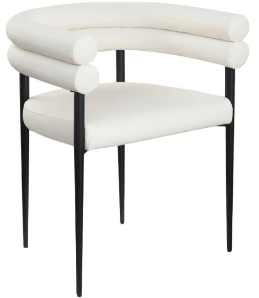Meridian Furniture Lavina Cream/Black Leather Upholstered Dining Arm Chair-0