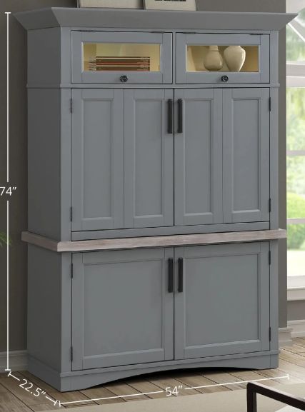 Parker House® Americana Modern Dove Workstation with LED Light-2