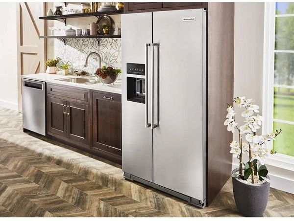 KitchenAid 36 in. 19.9 Cu. Ft. Stainless Steel with PrintShield Finish Counter-Depth Side-by-Side Refrigerator
