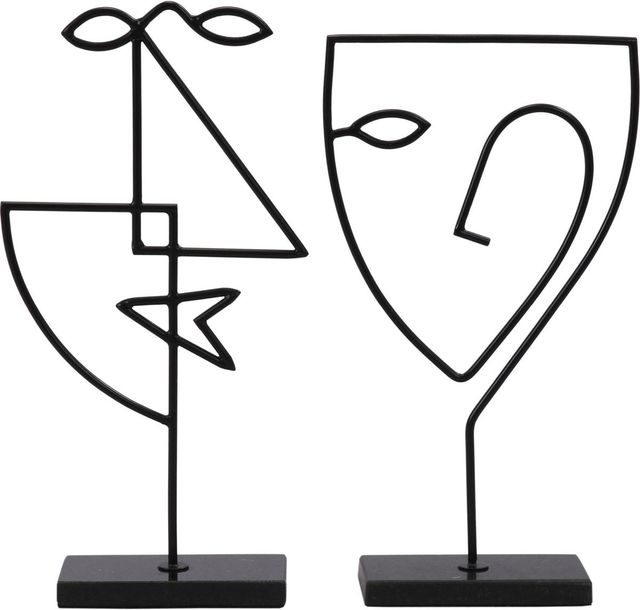 Renwil® Posie Matte Black Face Statues-0
