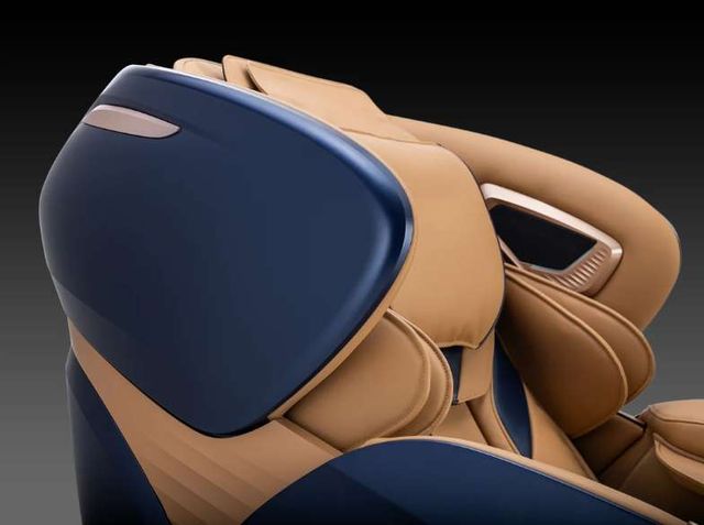 Cozzia® Zen™ Champagne/Navy Duo 3D Li Flex Mech Massage Chair-3