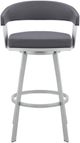 Armen Living Chelsea Silver/Slate Gray Swivel Counter Stool-4