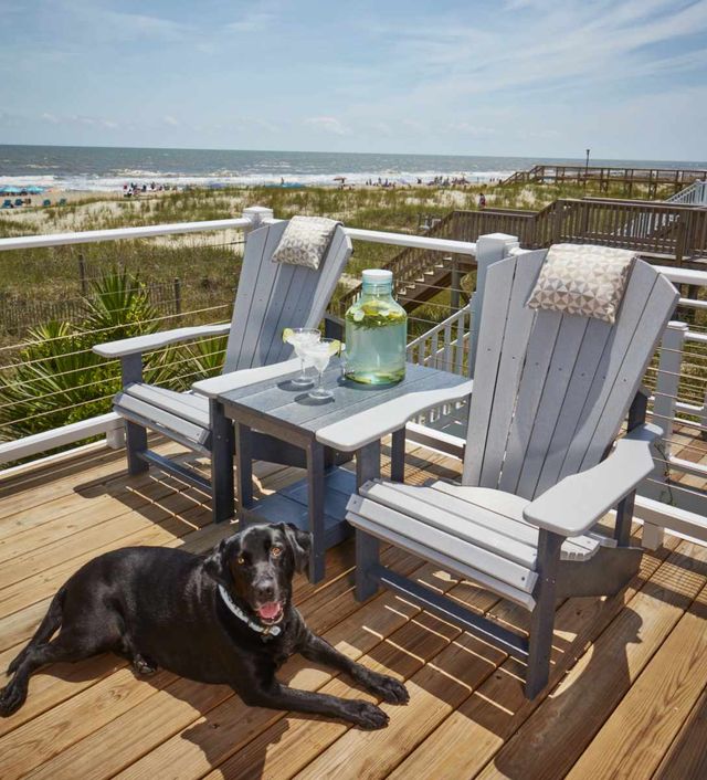 C.R. Plastic Generation Line Slate/Light Grey Classic Adirondack Outdoor Chair-3
