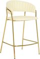 TOV Furniture Padma Set of 2 Cream Vegan Leather Counter Stools-3