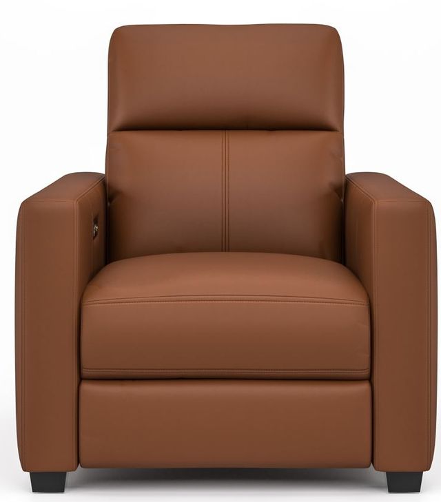 Flexsteel® Broadway Cinnamon Power Recliner with Power Headrest-2