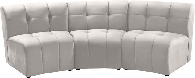 Meridian Furniture Limitless 3-Piece Cream Velvet Modular Sectional-0