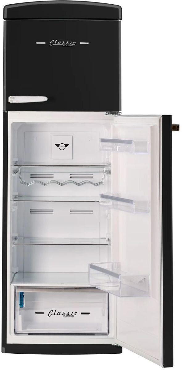 Unique® Appliances Classic Retro 24" 11 Cu. Ft. Midnight Black Counter Depth Top Freezer Refrigerator-1