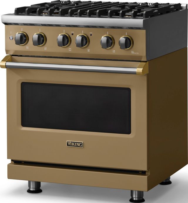 Viking® 5 Series 30" Golden Hour Pro Style Dual Fuel (LP) Range with Polished Chrome Trim-3