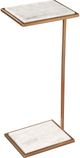 Renwil® Delma White Marble Accent  Table with Brass Stand -0