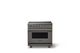 Viking® 5 Series 36" Damascus Gray Pro Style Induction Range with Brushed Brass Trim-0
