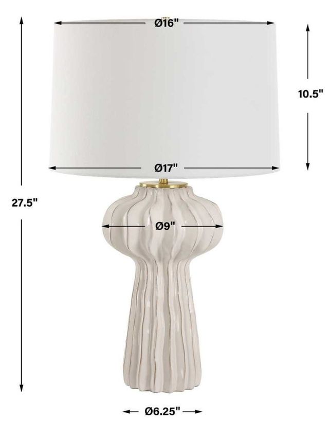 Uttermost® Wrenley Off-White Glaze Table Lamp-2