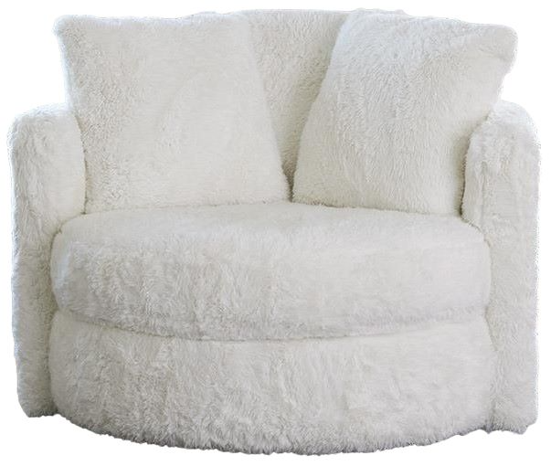 Albany Industries Yakety Yak Natural Fur Swivel Pod Miskelly Furniture