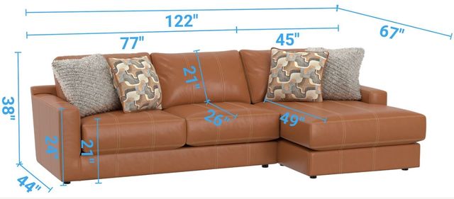 Jackson Furniture Minori 3-Piece Whiskey Right-Arm Facing Sectional with Ottoman-2