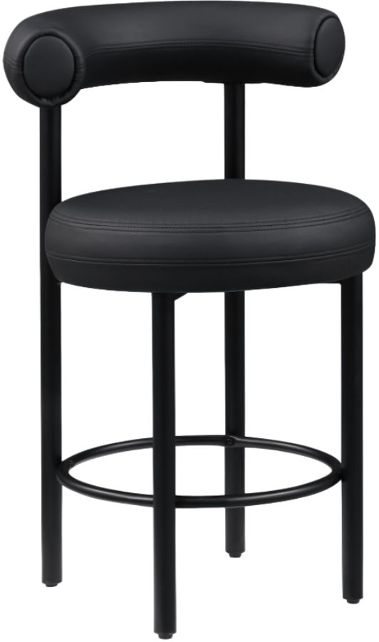Meridian Furniture Bordeaux Black/Matte Black Vegan Leather Counter Stool-0