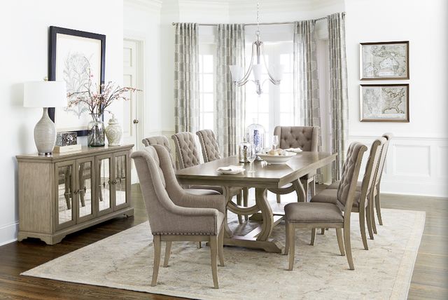 Homelegance® Vermillion Taupe Trestle Table-1