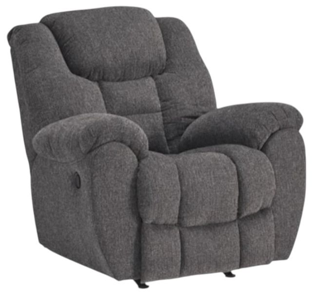 Signature Design by Ashley® Foreside Charcoal Manual Rocker Recliner-0