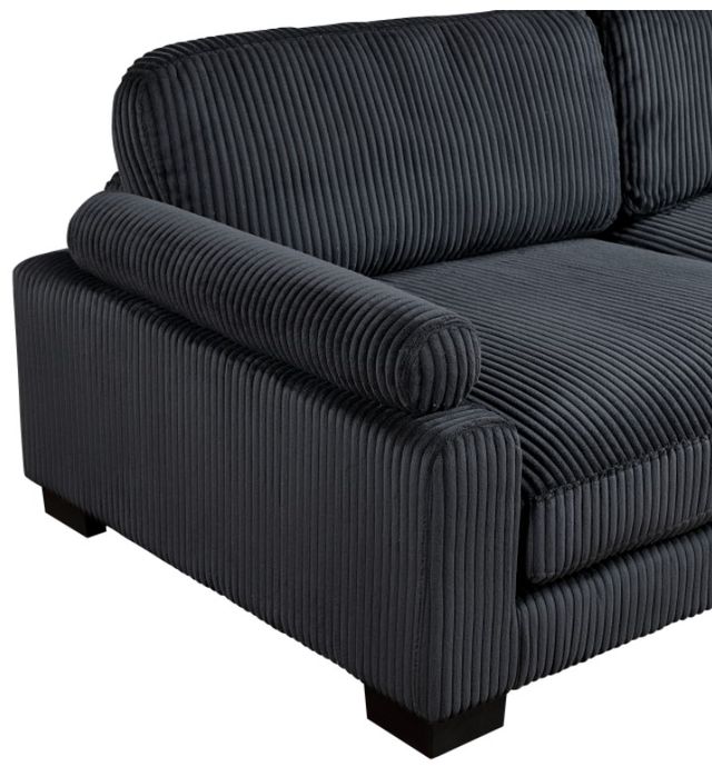 Homelegance® Traverse 4-Piece Black Modular Sectional with Reversible Chaise and Ottoman-3