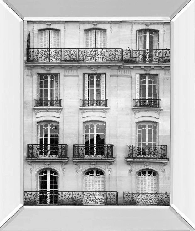 Classy Art Across the Street I by Laura Marshall Mirror Framed Wall Art-1