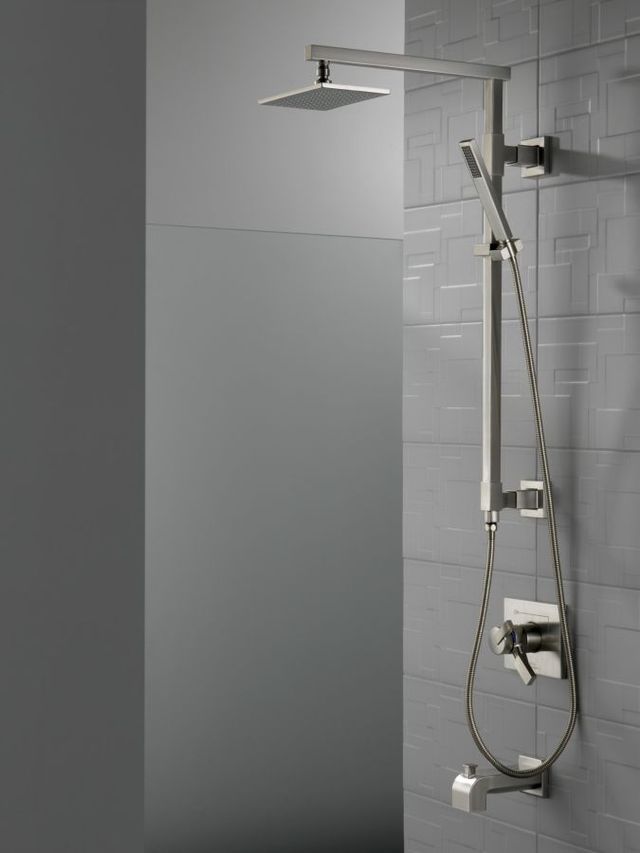 Delta Arzo® Stainless Pull-Up Diverter Tub Spout-1