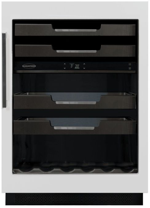 Marathon M4 Series 24” 5.3 Cu. Ft. Black Stainless Steel Built-In Dual Zone Wine Cooler-0