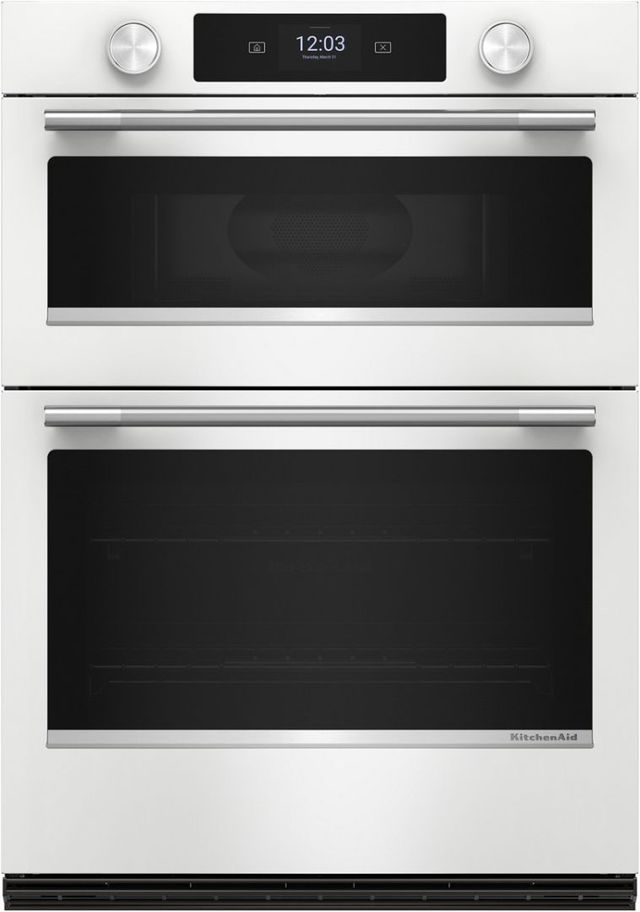 KitchenAid® 30" White Smart Oven/Micro Combo Electric Wall Oven  with Assisted Cook Cycles-0