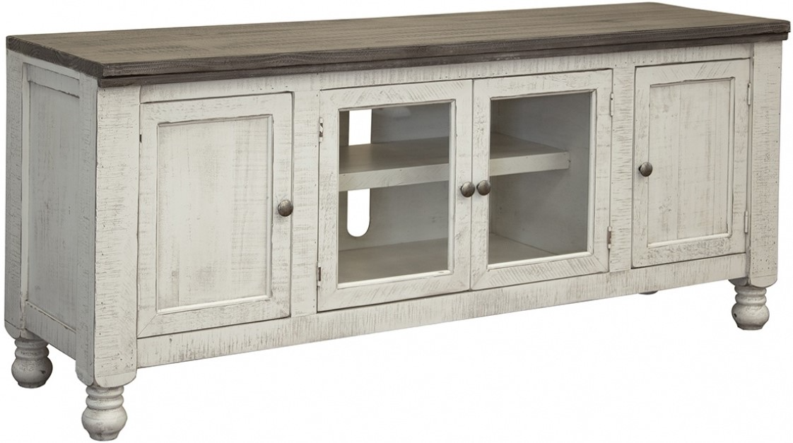 International Furniture Direct Stone Eggshell Weathered Gray TV Stand