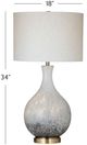 Bassett Mirror Spey Black/Brushed Gold/White Table Lamp-3