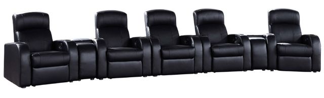 Coaster® Cyrus 7-Piece Black Manual Reclining Theater Seating-0
