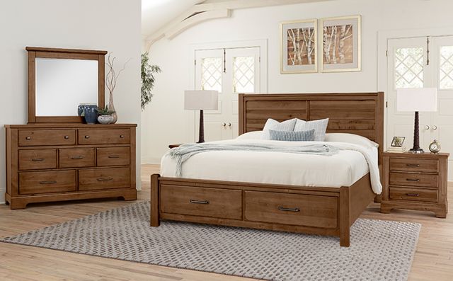 Artisan & Post by Vaughan-Bassett Cool Rustic Amber King Storage Plank Bed-1