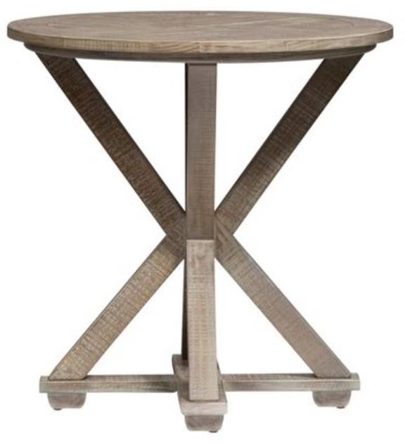 Liberty Furniture Parkland Falls Weathered Taupe Round End Table-2