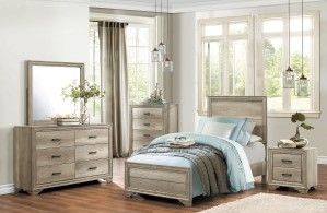 Mazin Furniture Lonan Natural Twin Bed-2