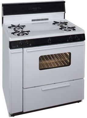 Premier 36" White Pro Style Gas Range