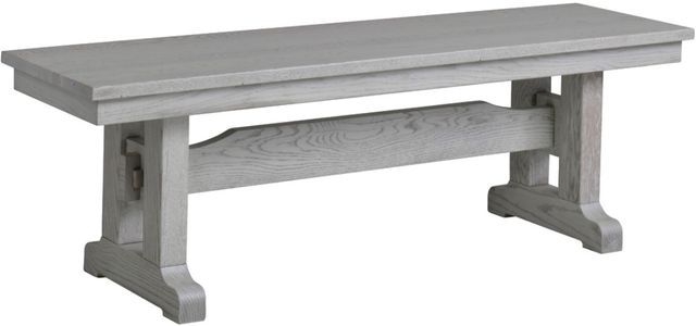 Urban Collections by Yutzy Woodworking Mission Trestle Sea Glass/Retreat White Oak 62" Dining Bench-0