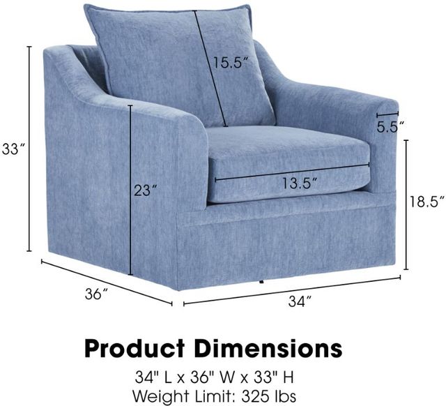 New Classic® Home Furnishings Sylvie Blue Slate Swivel Chair-2