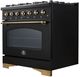 FORNO® Antico Series Alta Qualita 36" Black and Antique Brass Pro Style Dual Fuel Range-3